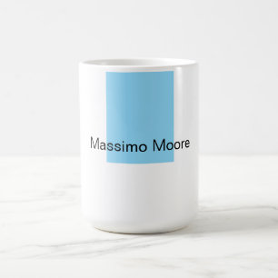 Blå Svart Vit Enkel Elegant Eget Namn Kaffemugg