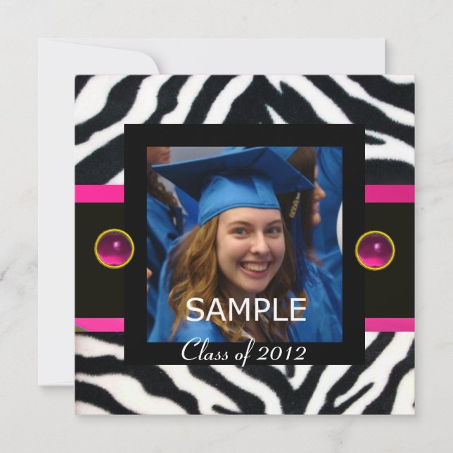 BLÅ SVART VIT ZEBRA PÄLS Monogram Fotografi Mall (Framsida)