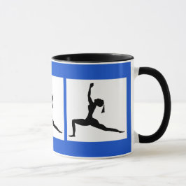 Blå svart - Yoga Designer Combo Coffee Mugg/Kopp Mugg
