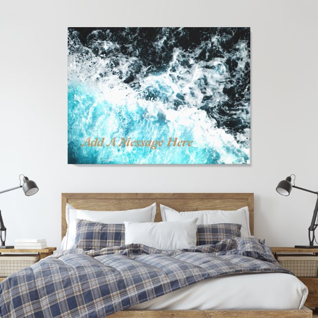 Blå Svarta Havsvågor Hawaii Anpassningsbar Canvastryck (Insitu (sovrum))