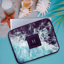 Blå svarta oceanen Vågar Hawaii Monogram