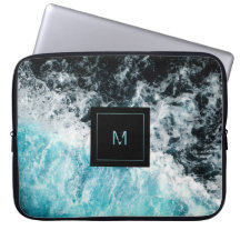 Blå svarta oceanen Vågar Hawaii Monogram