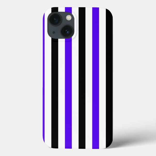 Blå Svarta och vita randiga design (Baksida)