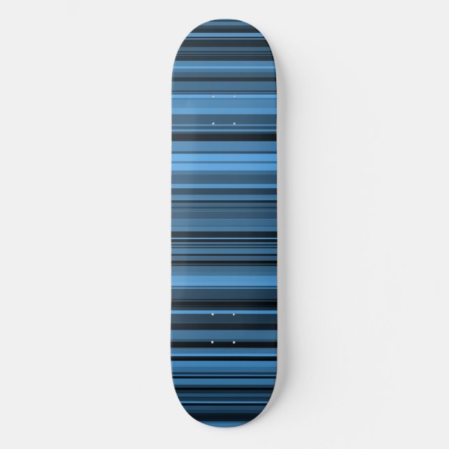 Blå Svarta Ränder Mini Skateboard Bräda 18,5 Cm (Framsida)
