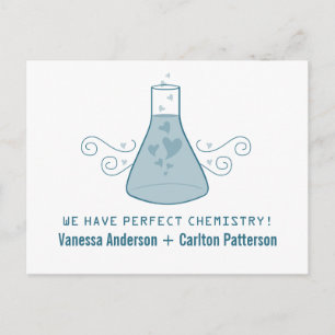 Blå Sweet Chemistry Spara datum vykort