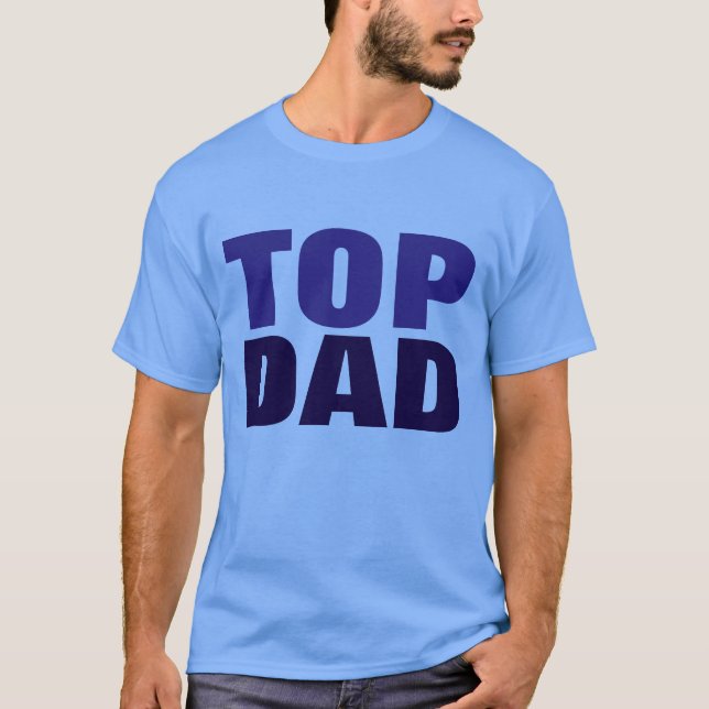 Blå T-skirt i övre Pappa Fars dag Tee Shirt (Framsida)