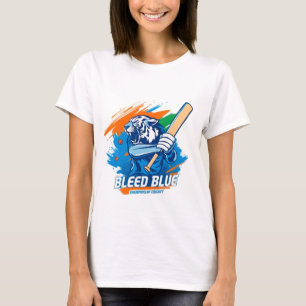 Blå t-skjorta för cricket älskare t shirt