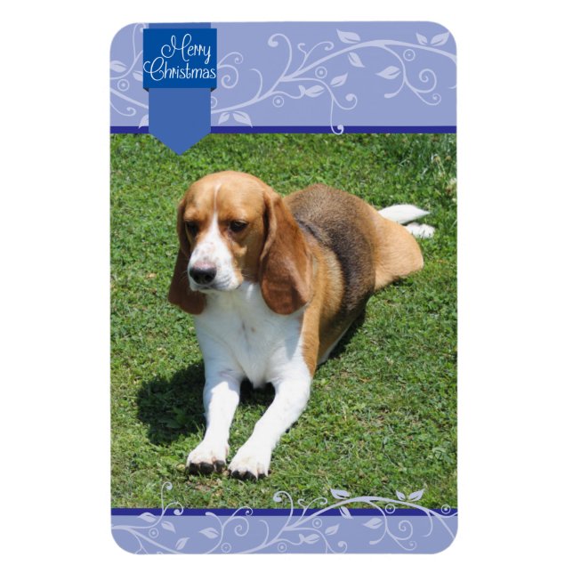 Blå tabbtangent och God jul-magnet Magnet (Vertikal)