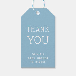 Blå tack Baby Shower | Minimalistisk Nautilus Presentetikett