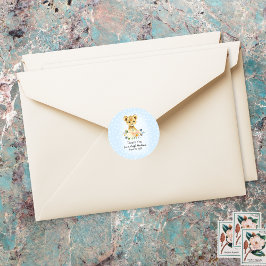 Blå Tack för babyvisningsprogrammet Lejon Unge-Blo Runt Klistermärke