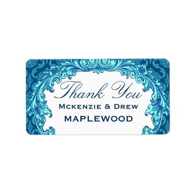 Blå Tack-märke B451 Adressetikett (Framsidan)