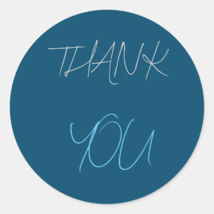 Blå Tacksam Modern Minimalist Enkel Runt Klistermärke