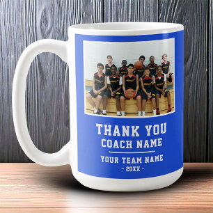 Blå Tacksam tränare Lag Namn Foto Kaffemugg