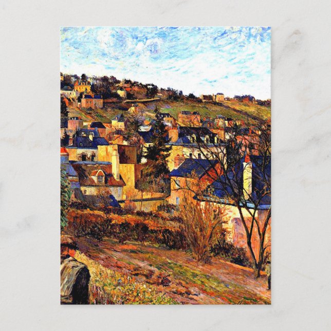 Blå Tak av Rouen, målning av Paul Gauguin Vykort (Framsida)