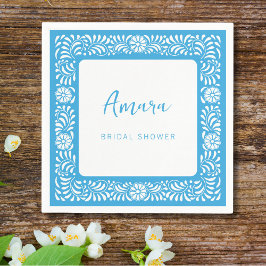 BLÅ TALAVERA BRUDFIRANDE PAPPERSSERVETT