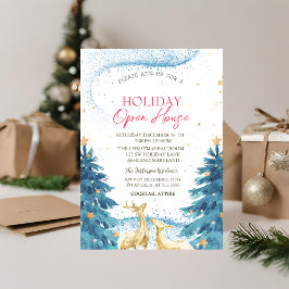 Blå tallträd Renar Holiday Open House Inbjudningar
