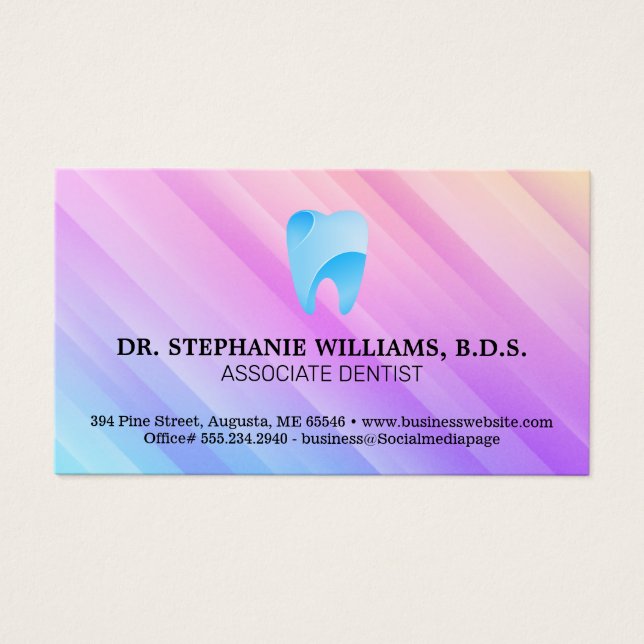 Blå tandkonstnärlig Logotyp | Tandvård Visitkort (Framsidan)