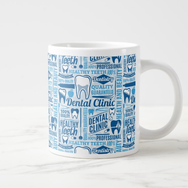 Blå tandläkare i Mönster Jumbo Mugg (Höger)