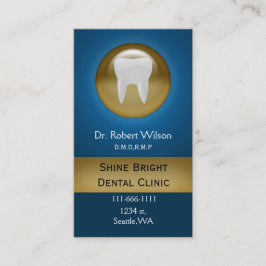 blå tandvisitkort med avtalat kort