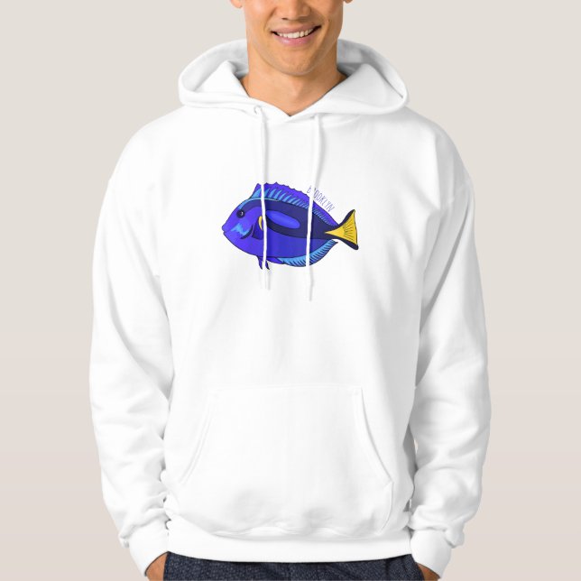 Blå tang fisk serieillustration  hoodie (Framsida)
