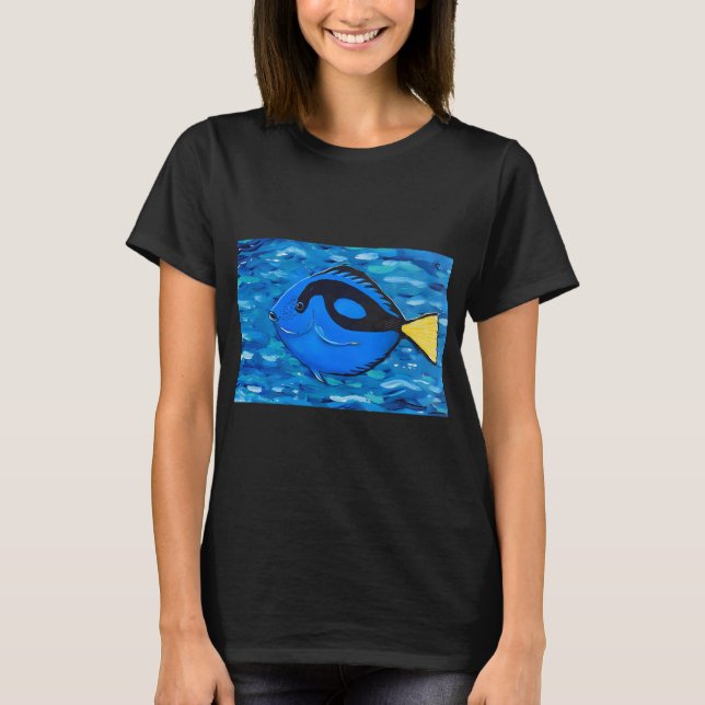 Blå Tang-målning T Shirt (Framsida)
