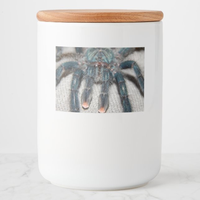 blå tarantula mat etiketter (Framsida)