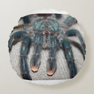 blå tarantula rund kudde