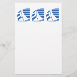 Blå Tävla Segelbåt Flygblad