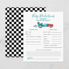 Blå tävlingsbil Bebis Förutsägelser och Råd