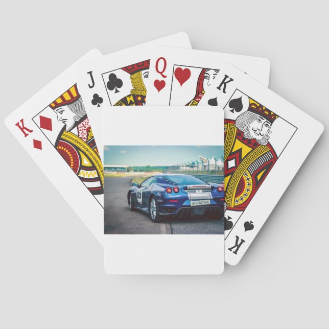 Blå tävlingsbil casinokort (Baksidan)
