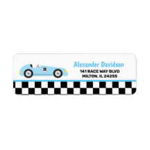Blå tävlingsbil Racing Vintage racingbil adress