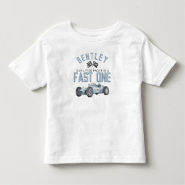 Blå tävlingsbil Snabba ett födelsedags pojke skjor T Shirt
