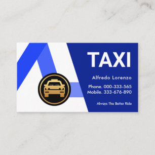Blå Taxi Routes Ride Visitkort
