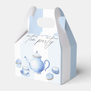 Blå Tea Party Baby Shower Presentaskar