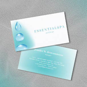 Blå Teal Andlig Vatten droppar reiki yoga zen Visitkort