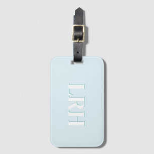 Blå Teal Dubbelskikt Enkel Initial Monogram Bagagebricka