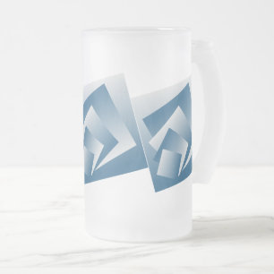 Blå Teal-geometri Frostat Ölglas