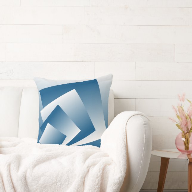 Blå Teal geometri Kudde (Soffa)