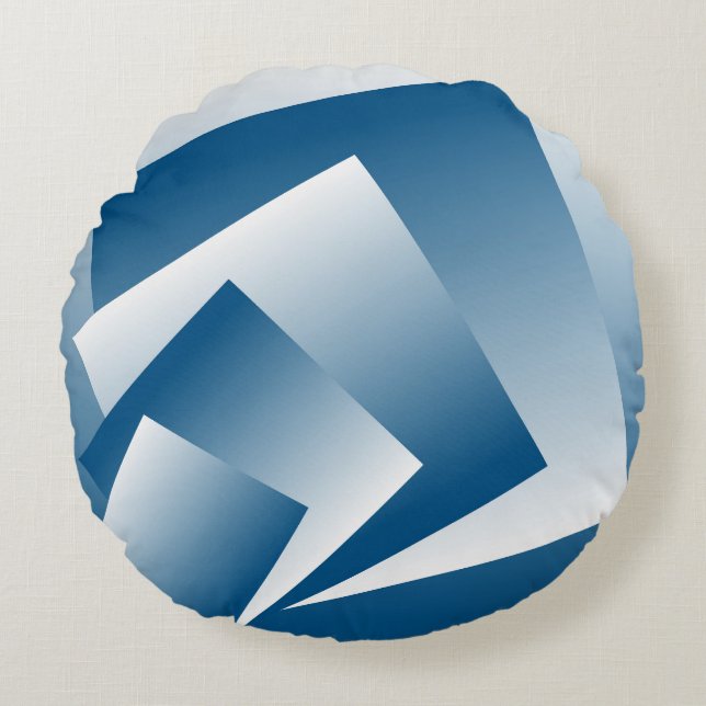 Blå Teal geometri Rund Kudde (Framsidan)