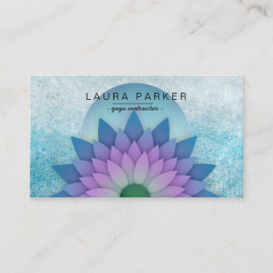 Blå Teal Lotus Flower Yoga Meditation Holistic Visitkort