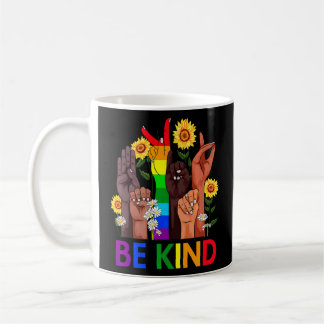 Blå teckenspråk LGBT Blm Solros Kindness Kaffemugg