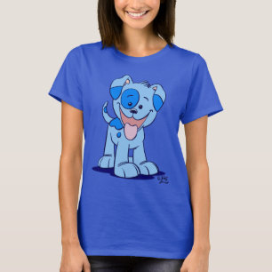 Blå tecknad-marionett Kvinnor T-shirt