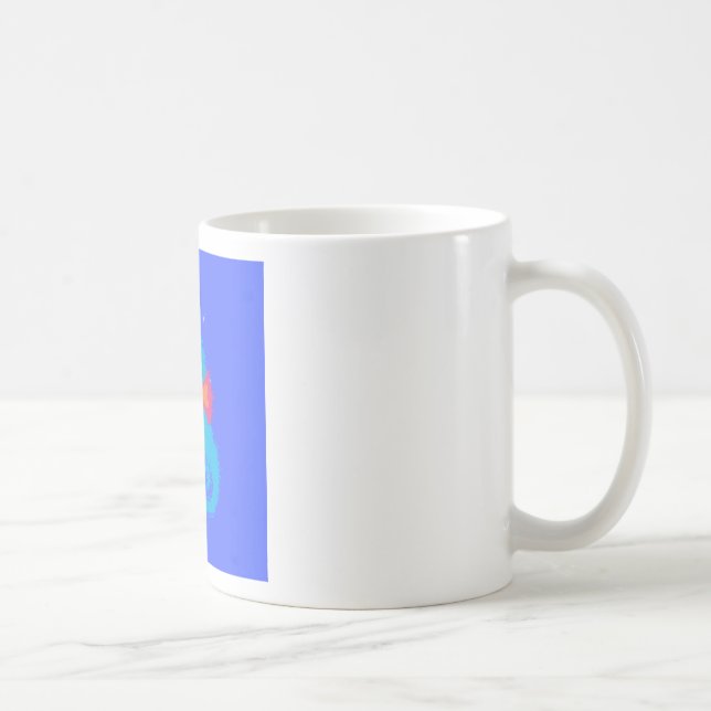 Blå Tecknad Sjöhäst Kaffemugg (Höger)