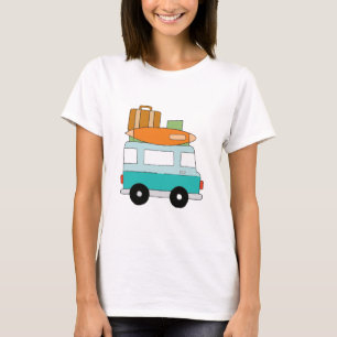 Blå Tecknad Van Best Family Äventyr-besök T Shirt