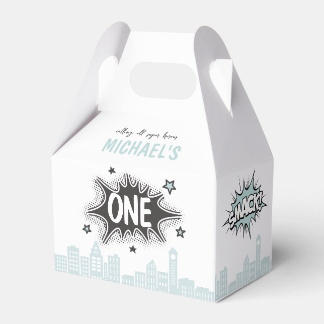 Blå Tecknader Bok superhjälte Gable Favbox Presentaskar (Framsidan Sidan)