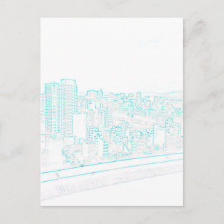 Blå teckning-postkort, del 1 vykort