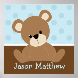 Blå teddybjörn poster