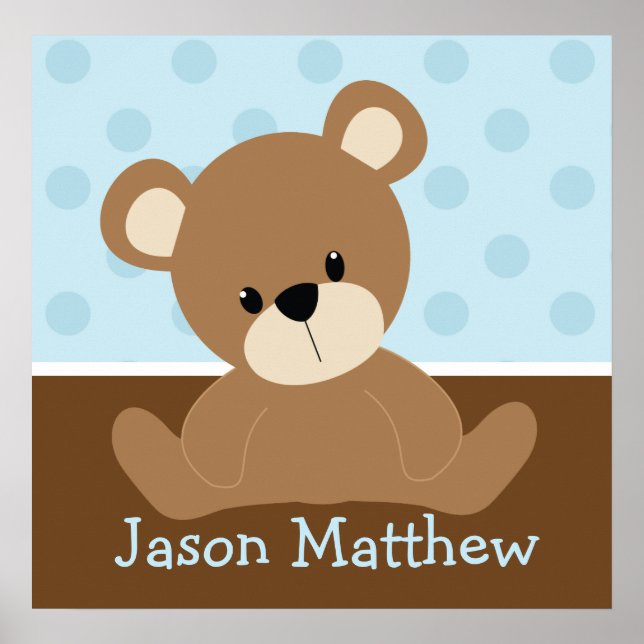 Blå Teddybjörn Poster (Framsidan)