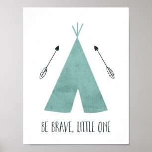 Blå Teepee Var Modig Lilla En Poster