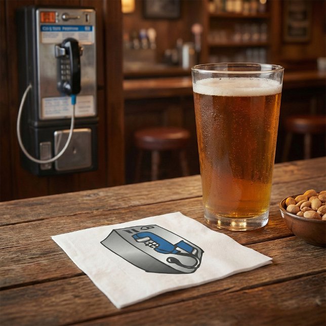 Blå telefonnummer för betaltelefon pappersservett (Skapare uppladdad)